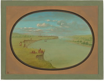 Mandan Village - A Distant View by George Catlin