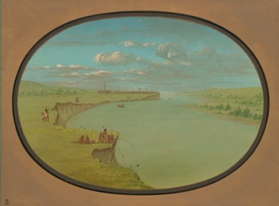 Mandan Village - A Distant View by George Catlin