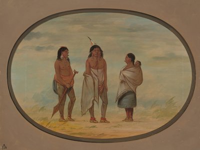 Nayas Indian Chief, His Wife, and a Warrior by George Catlin