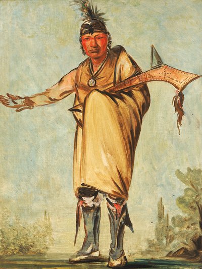 Náw-káw, Wood, Former Chief of the Tribe by George Catlin