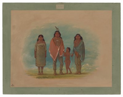 Patagon Chief, His Brother, and Daughter by George Catlin