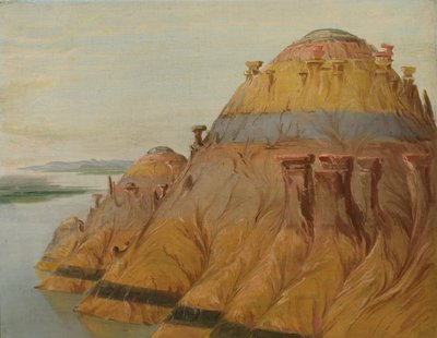 Picturesque Clay Bluff, 1700 Miles Above St. Louis by George Catlin
