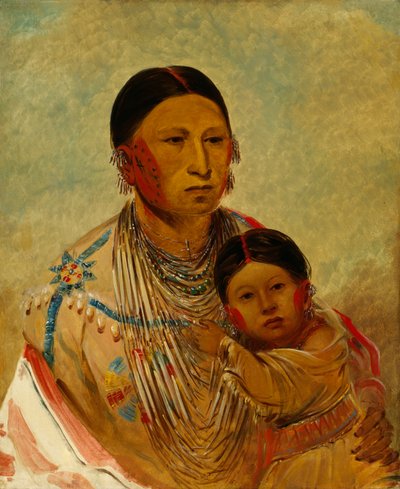 Ru-ton-ye-wee-ma, Strutting Pigeon, Wife of White Cloud, 1844 by George Catlin