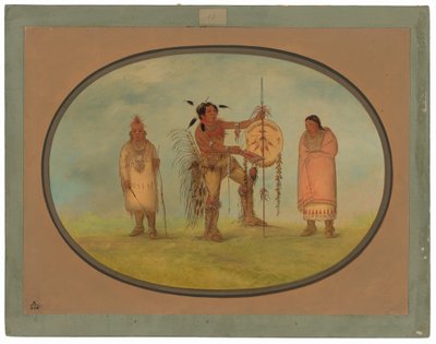 Saukie Warrior, His Wife, and a Boy by George Catlin