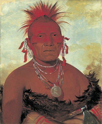 Shón-ka-ki-he-ga, Horse Chief, Grand Pawnee Head Chief by George Catlin