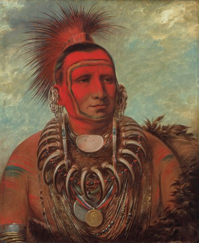 Shon-ta-yi-ga, Little Wolf, a Famous Warrior by George Catlin