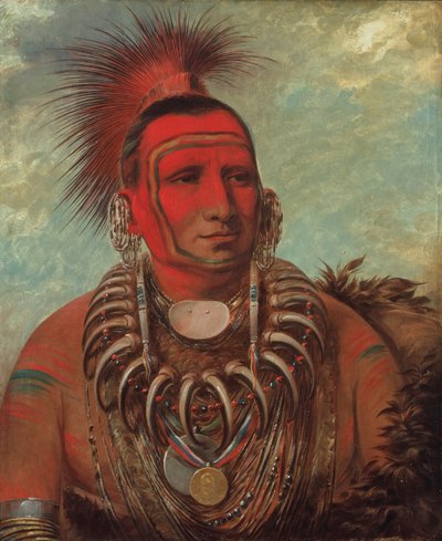 Shon-ta-yi-ga, Little Wolf, a Famous Warrior by George Catlin