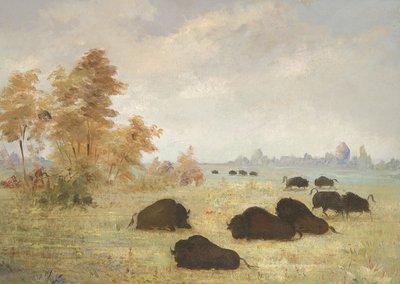 Stalking Buffalo, Arkansas by George Catlin
