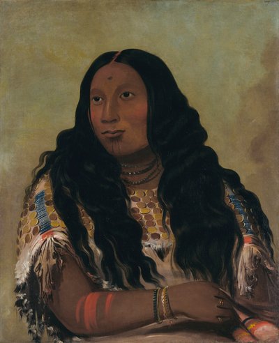 Tchón-su-móns-ka, Sand Bar, Wife of the Trader François Chardon by George Catlin
