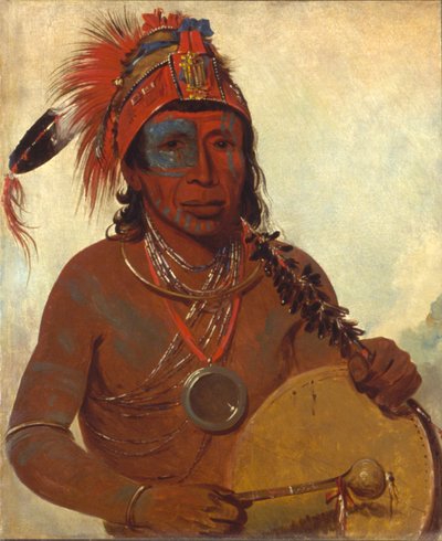 Tóh-to-wah-kón-da-pee, Blue Medicine, a Medicine Man of the Ting-ta-to-ah Band by George Catlin