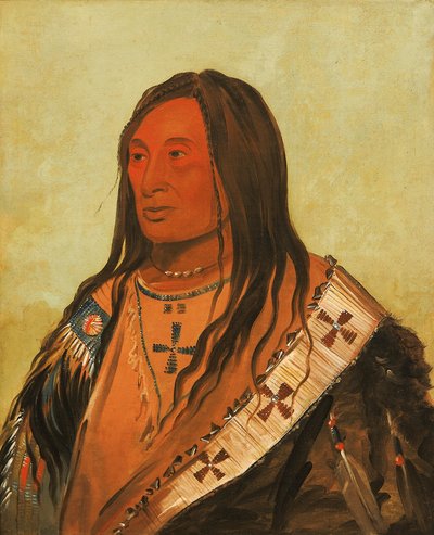 Táh-zee-keh-dá-cha, Torn Belly, a Distinguished Brave by George Catlin