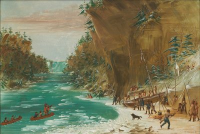 The Expedition Encamped below the Falls of Niagara. January 20, 1679, 1847-1848 by George Catlin