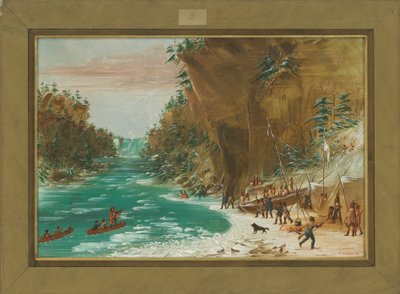 The Expedition Encamped Below the Falls of the Niagara on 20th January 1679 by George Catlin