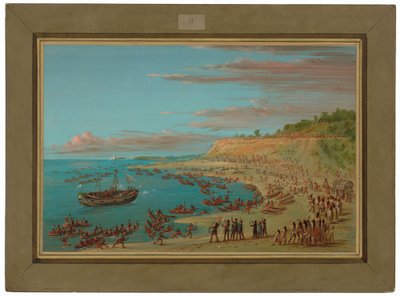 The Griffin Entering the Harbor at Mackinaw. August 27, 1679 by George Catlin