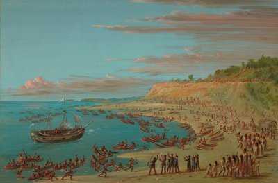 The Griffin Entering the Harbor at Mackinaw, August 27, 1679 by George Catlin