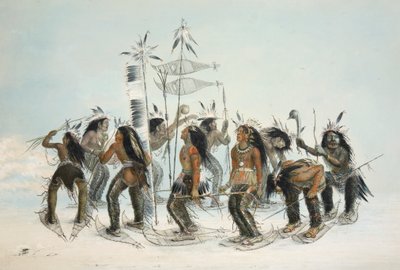 The Snow Shoe Dance by George Catlin