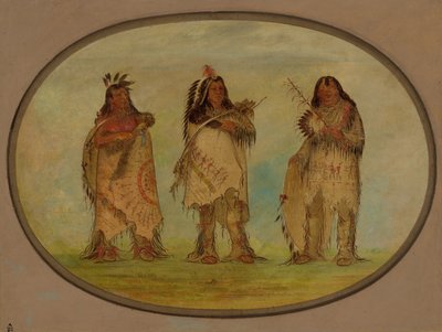 Three Distinguished Warriors of the Sioux Tribe by George Catlin