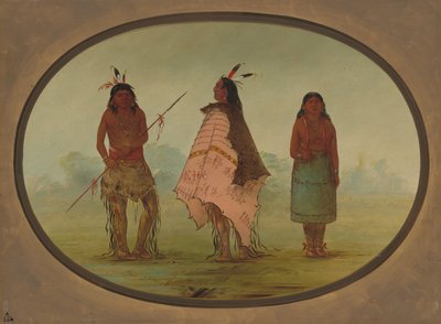 Two Apachee Warriors and a Woman by George Catlin