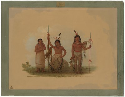 Two Arapaho Warriors and a Woman by George Catlin