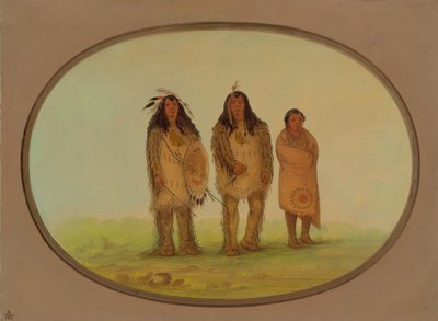 Two Nezperce Warriors and a Boy, 1855-1869 by George Catlin