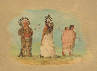 Two Ottoe Chiefs and a Woman, 1861-1869 by George Catlin