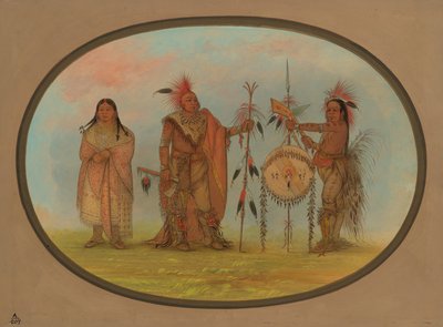 Two Saukie Chiefs and a Woman by George Catlin