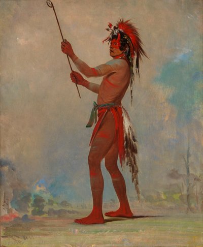 We-chúsh-ta-dóo-ta, Red Man, a Distinguished Ball Player, 1835 by George Catlin