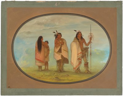 Weeco Chief, His Wife, and a Warrior by George Catlin