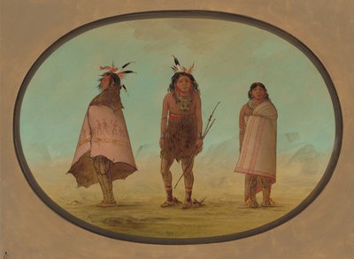 Yntah Medicine Man, a Warrior, and a Woman by George Catlin