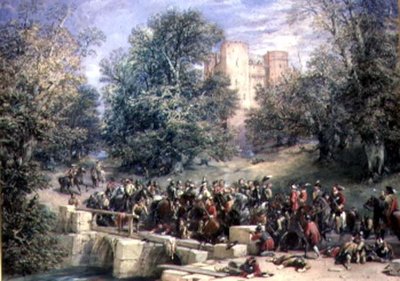 Combat on a Bridge by George Cattermole