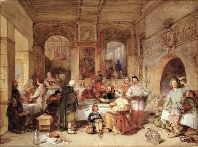 Dinner in the Great Hall by George Cattermole