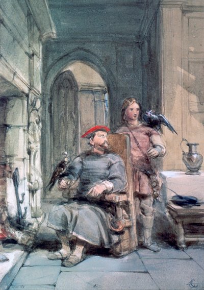 Knight and Page, 19th century by George Cattermole
