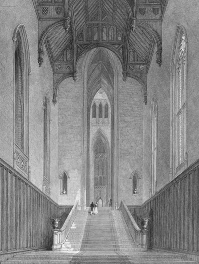 The Great Western Hall leading to the Grand Saloon or Octagon, Fonthill Abbey, engraved by C.J. Varrall, 1823 by George Cattermole