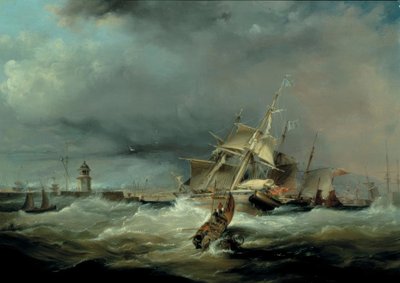 An American Packet Running for Swansea Harbour by George Chambers