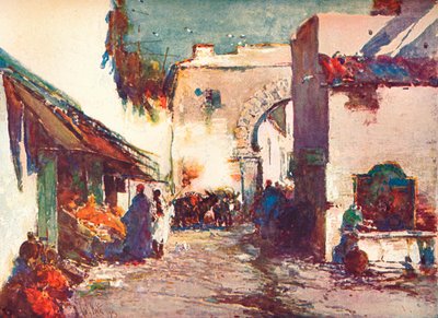 In the Street A Scene in Tangier by George Charles Haite