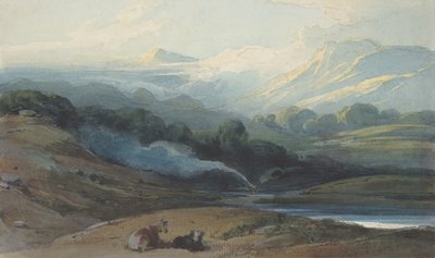 Cattle Resting in a Mountainous Landscape, ca. 1808-12 by George Chinnery