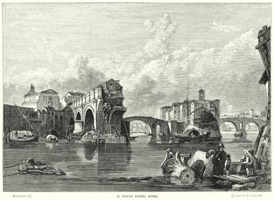 Il Ponto Rotto, Rome by George Clarkson after Stanfield