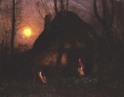 Cottage by Moonlight by George Clausen