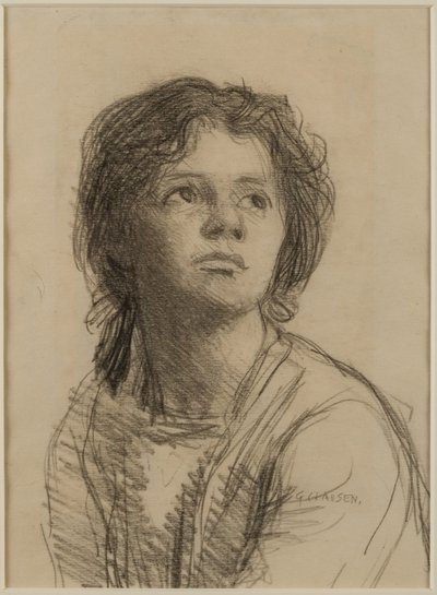 Head and Shoulders of a Young Woman by George Clausen