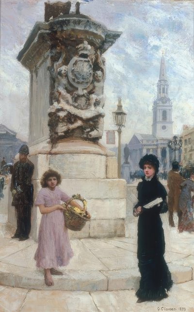 The Flower Seller, Trafalgar Square by George Clausen