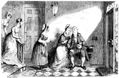A Number of Women Attend to a Poorly Man by George Cruikshank