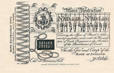 A Satirical Banknote: Crime, Punishment and Protest, 1819 by George Cruikshank