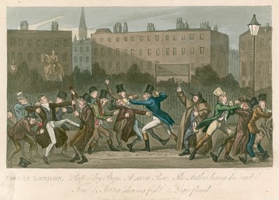 A Street Row - Tom and Jerry Showing Fight and Logic Floored by George Cruikshank