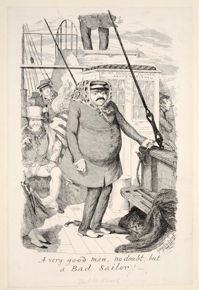 A very good man, no doubt, but a Bad Sailor!, pub. 1845 by George Cruikshank
