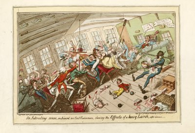 An Interesting Scene on Board an East-Indiaman, Showing the Effects of a Heavy Lurch by George Cruikshank