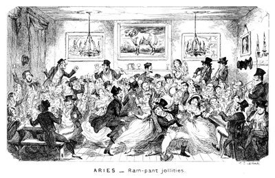 Aries - Ram-pant jollities, 19th century by George Cruikshank