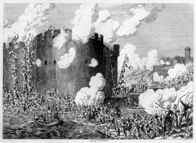 Attack upon the Brass Mount by Lord Guilford Dudley, 1554 by George Cruikshank
