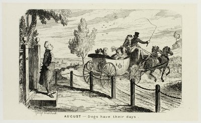 August - Dogs Have Their Days from George Cruikshank