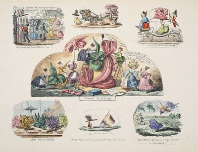 Bonnet Building, pub. 1828 by George Cruikshank