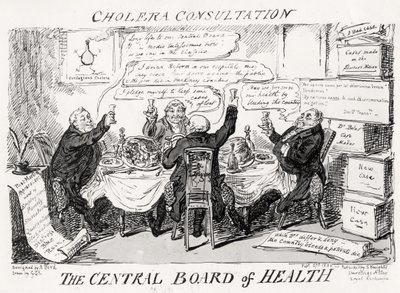 Cholera Consultation at The Central Board of Health, published on Feb 27th 1832 by George Cruikshank